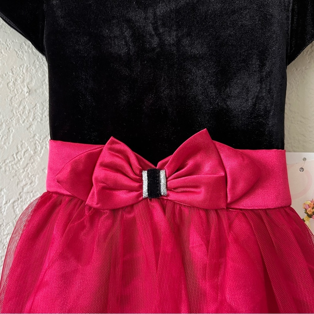 NEW !!! Jonah Michelle Girls Formal Party Dress Size: 5 Red / Black - Picture 4 of 9
